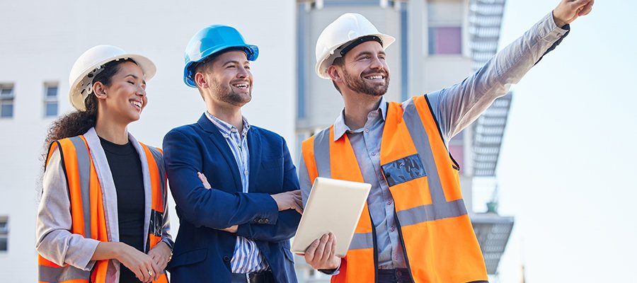 IQ Builders Yorkshire Ltd construction team discussing a project plan